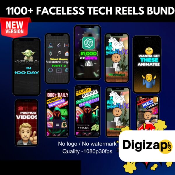 1100+ Faceless Tech Reels Bundle