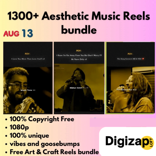 1300+ Aesthetic Music Reels bundle