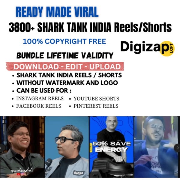 3800+ Shark tank india Reels Bundle season 1 & 2